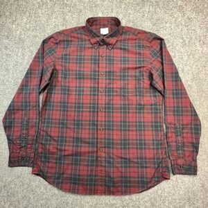 J.Crew Plaid Button Down Shirt Mens XL Red Navy Blue 100% Cotton 88482 Excellent